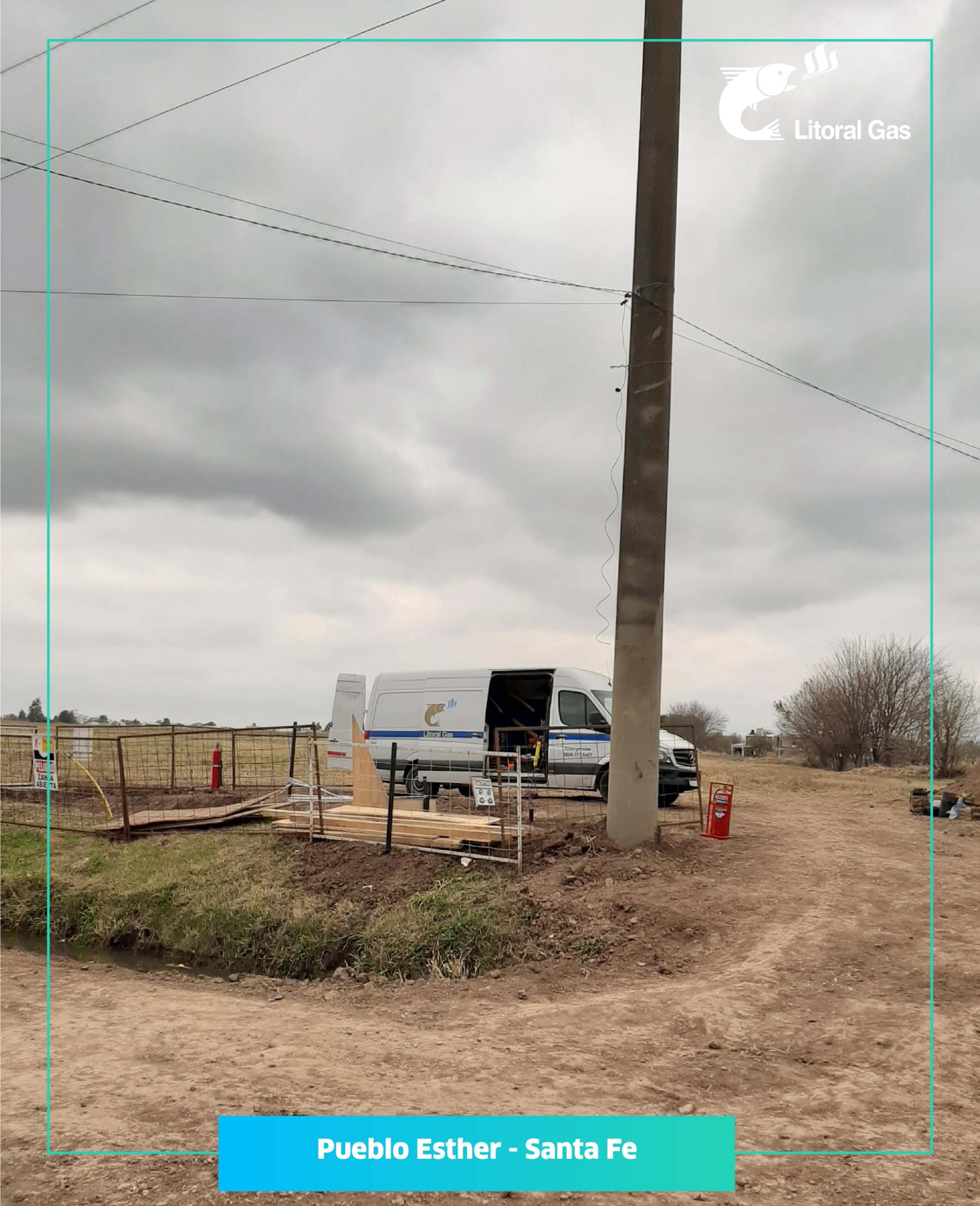 LITORAL GAS: Trabajos de ampliación de la red en Pueblo Esther, provincia de Santa Fe