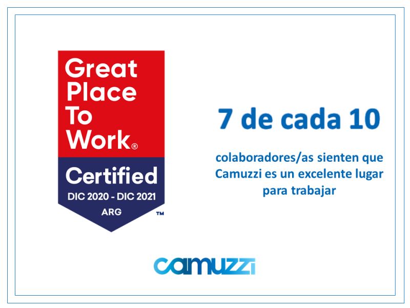 CAMUZZI es la primera distribuidora de energía en obtener la Certificación™ de Great Place to Work®